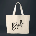 Bride Black Script Large Tote Bag<br><div class="desc"></div>