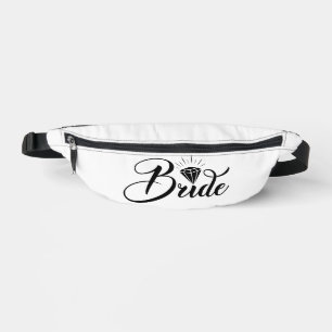 Bride Black Text on White Fanny Pack