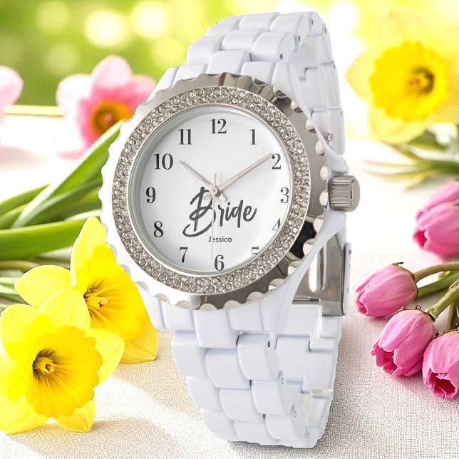 Bride Black White Wedding Honeymoon Gift Watch (Creator Uploaded)