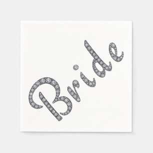 Bride bling paper napkin