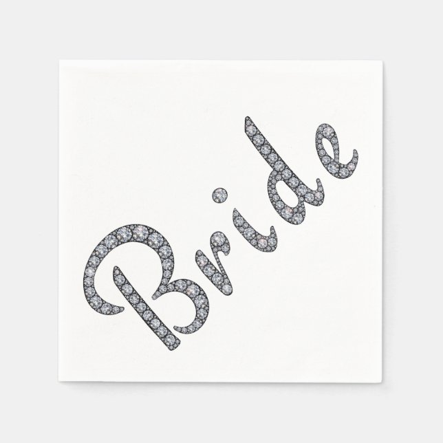 Bride bling paper napkin (Front)
