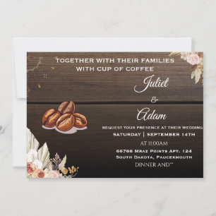 bride boho rustic modern elegant Coffee Wedding Invitation