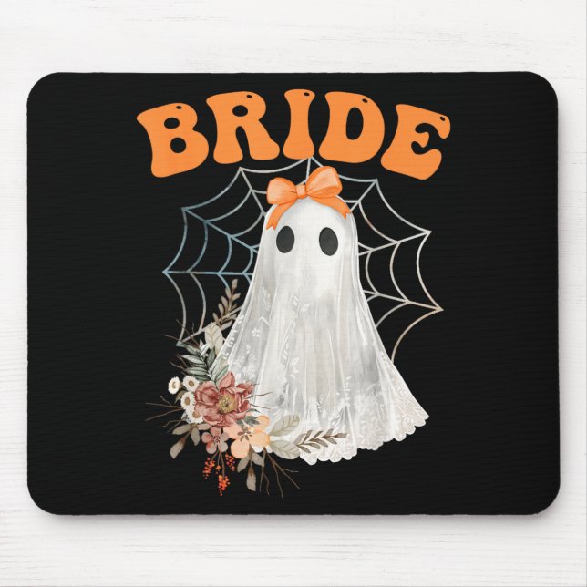 Bride Bow Lace Ghost Boo Crew Halloween Mouse Pad (Front)