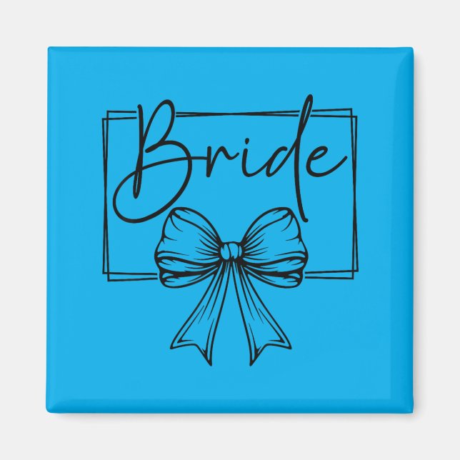 Bride Bow Wedding Party Bachelorette Bridal Magnet (Front)