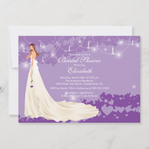 Bride Bridal Shower Invitation Trendy Purple