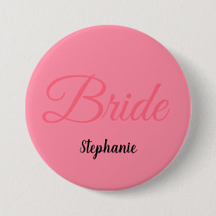 Bride Bridal Shower Monogram Name Custom Wedding 7.5 Cm Round Badge