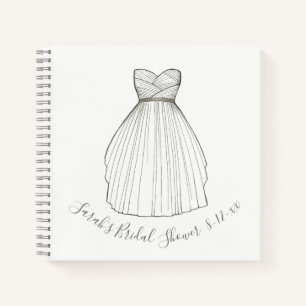 Bride Bridal Shower Personalised Wedding Gown Notebook