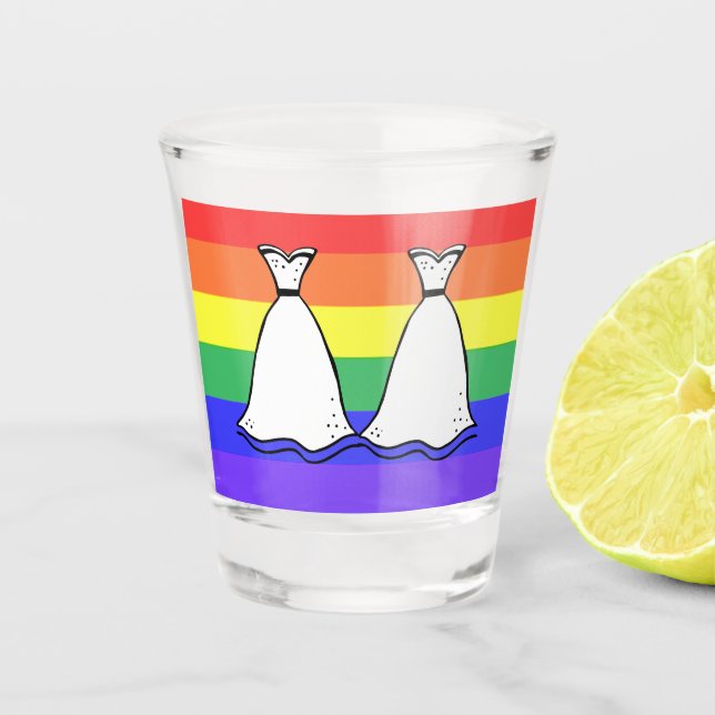 Bride & Bride Shot Glass (Front)