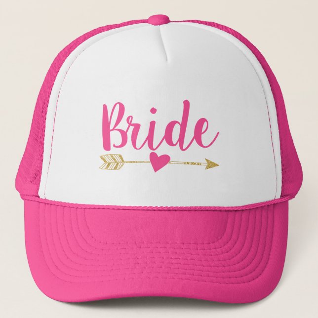 Bride|Bride Tribe|Pink Trucker Hat (Front)