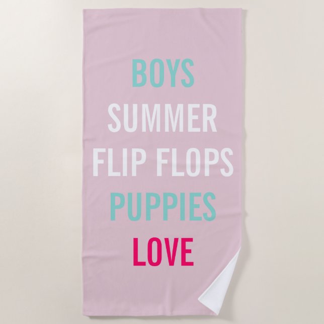 Bride  Bridesmaid Pink Summer Lovin Sprinkle Party Beach Towel (Front)