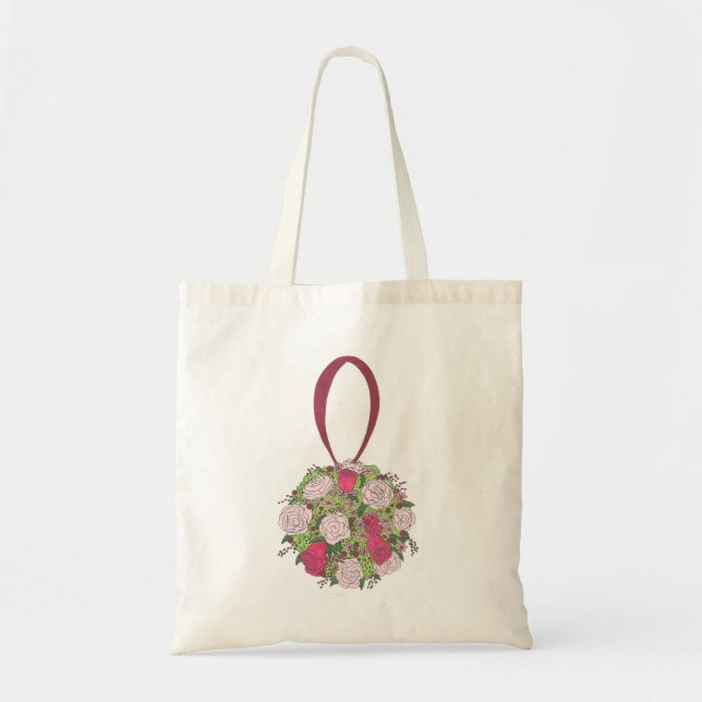 Bride Bridesmaid Rose Bouquet Floral Wedding Tote (Front)