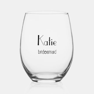 Bride & Bridesmaid  Stemless Wine Glass