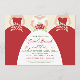 Bride & Bridesmaids Bridal Brunch Invitation (red)