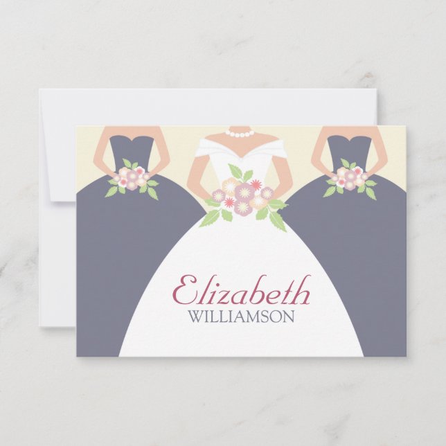 Bride & Bridesmaids Bridal Lunch Placecards (Front)