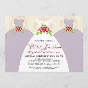 Bride & Bridesmaids Bridal Luncheon Invite: purple Invitation