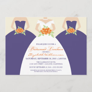Bride & Bridesmaids Bridal Luncheon Invite: purple Invitation