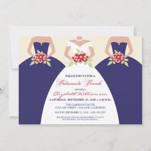Bride & Bridesmaids Bridesmaids' Brunch (navy) Invitation