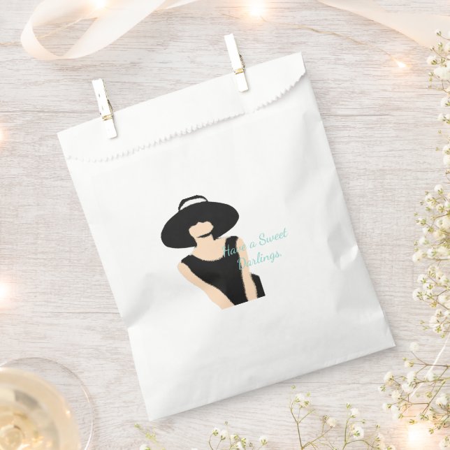 Bride & Bridesmaids Lady & Hat Bridal Shower Party Favour Bag (Clipped)