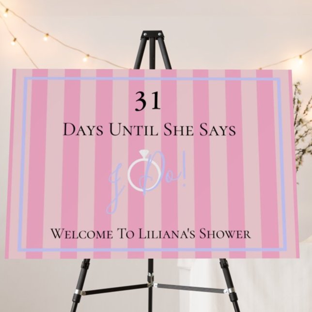 BRIDE & Bridesmaids Pink Bridal Wedding Countdown Poster (Creator Uploaded)