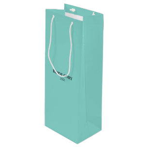 BRIDE & Bridesmaids Teal Blue Personalised Party Wine Gift Bag