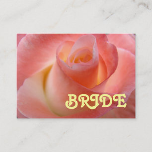 BRIDE Business Cards Bridal Wedding Party Rose