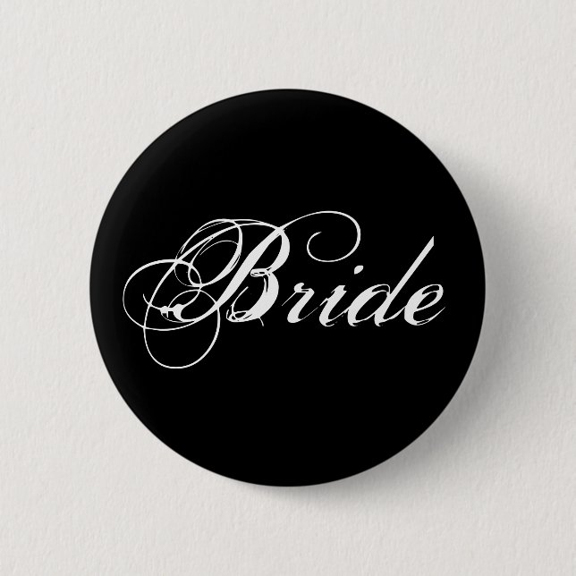 Bride Button in Black (Front)