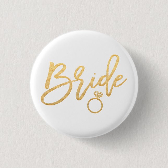 Bride calligraphy 3 cm round badge (Front)