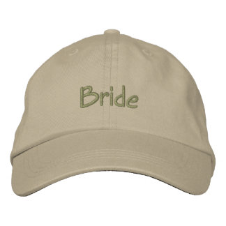 Bride cap in khaki with green font