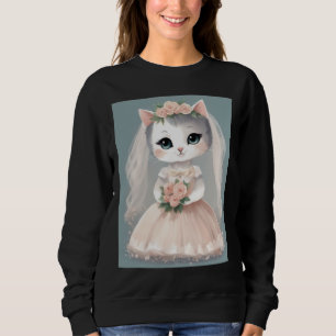 BRIDE CAT WEDDING T-SHIRT SWEATSHIRT