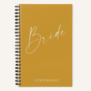 Bride Chic Minimalist Yellow Personalised  Notebook