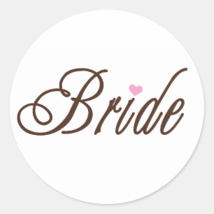 Bride Classy Browns Classic Round Sticker