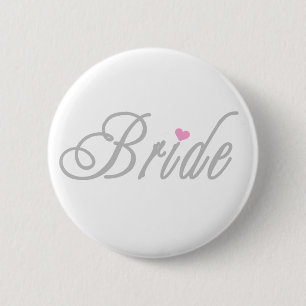 Bride Classy Greys 6 Cm Round Badge