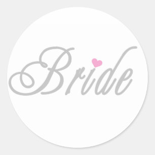 Bride Classy Greys Classic Round Sticker