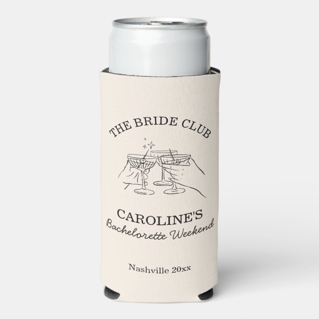 Bride Club Bachelorette Weekend Favor Cocktail  Seltzer Can Cooler (Seltzer Front)