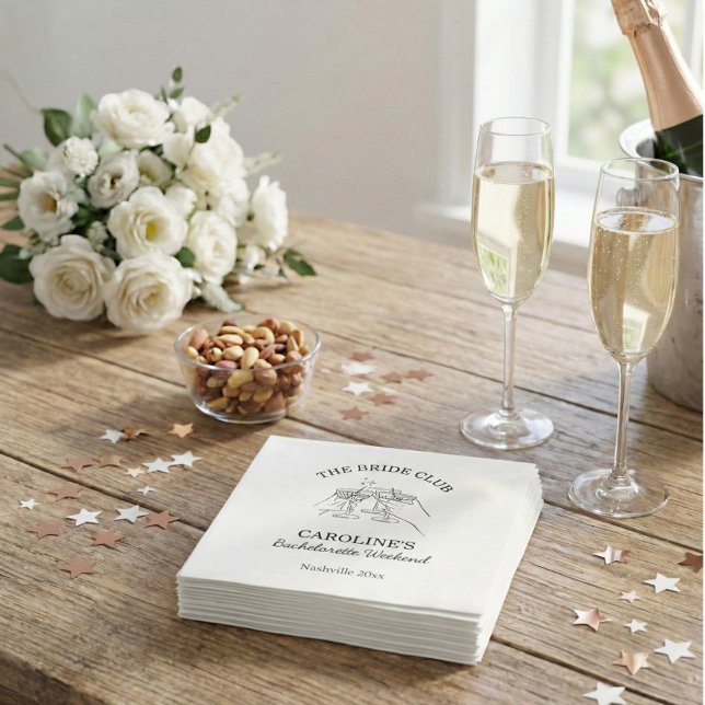 Bride Club Bachelorette Weekend Favour Cocktail  Napkin (Creator Uploaded)