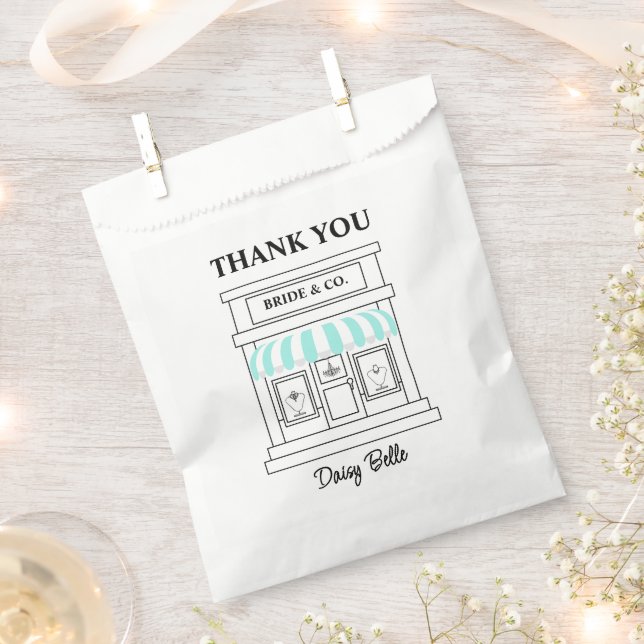 Bride & Co. Bridal Shower Turquoise Favour Bag (Clipped)