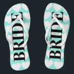 BRIDE & CO Bride Teal Blue Wedding Flip Flops<br><div class="desc">Put a smile on her face when she receives these fun flip flops, be sure to give her the matching bag, she will love this fabulous gift! Look for coordinating groom flip flops, it makes the perfect Jack and Jill party gift set! All part of the BRIDE & CO. collection....</div>
