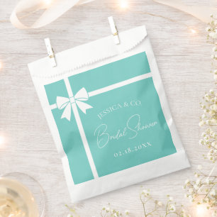 Bride & Co Elegant White Bow Ribbon Bridal Shower Favour Bag