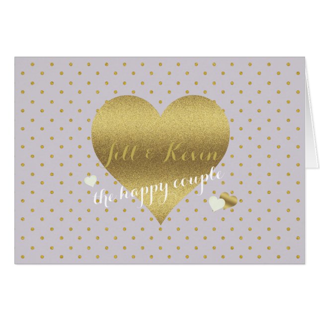 Bride Co Gold Heart & Lavender Wedding Party Notes (Front Horizontal)