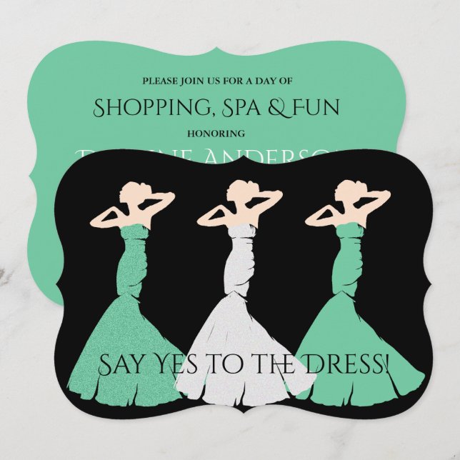 BRIDE & CO Green Be My Bridesmaid Shower Invitation (Front/Back)