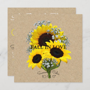 BRIDE & CO Kraft Autumn Bride Sunflower Invitation