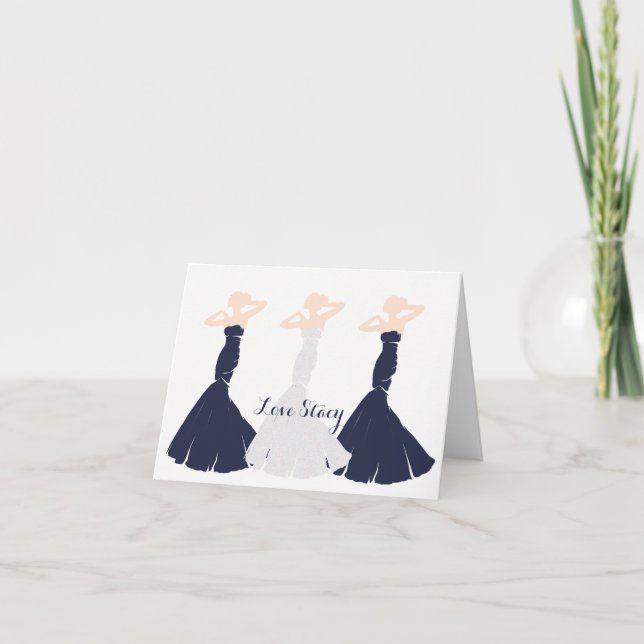 BRIDE & CO Navy Blue Be My Bridesmaid Shower Party Invitation (Front)