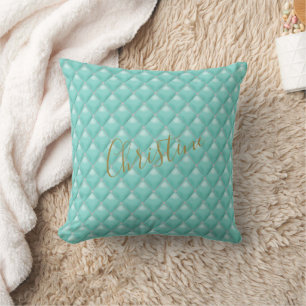 BRIDE & CO Paris Theme Teal Blue Throw Pillow