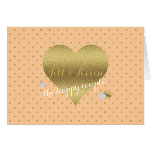 Bride & Co Peach & Gold Heart Personal Party Note