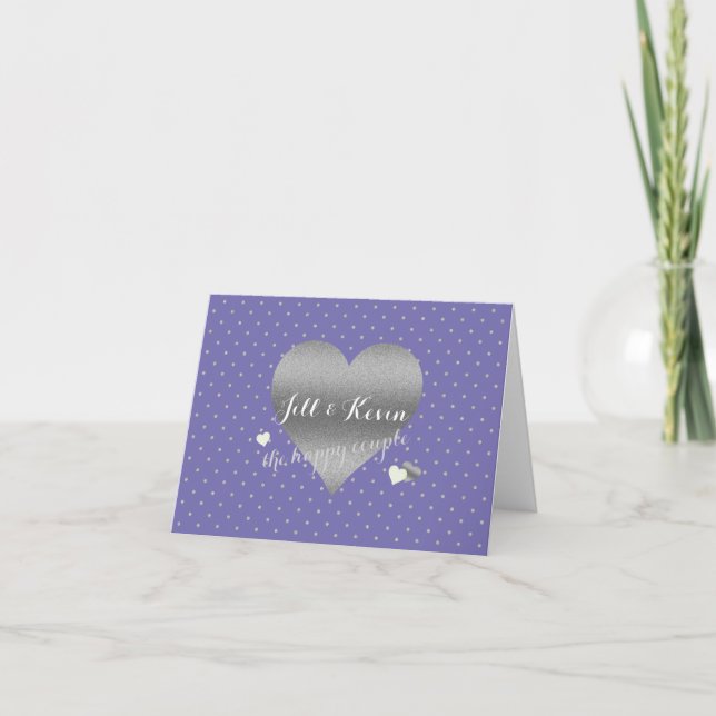 Bride & Co Periwinkle & Silver Wedding Party Note Card (Front)