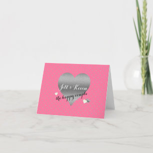 Bride Co Pink & Silver Wedding Personal Party Card