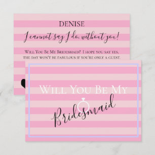 BRIDE CO Pink Will You Be My Bridesmaid MOH Party Invitation