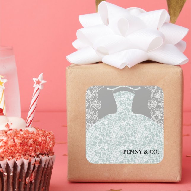 BRIDE CO Something Blue Here Comes The Bride Party Square Sticker (Party)