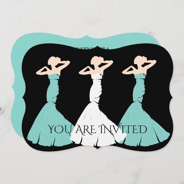 BRIDE & CO Teal Blue Be My Bridesmaid Bridal Party Invitation (Front/Back)