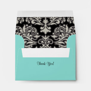 BRIDE & CO Teal Blue Thank You Shower Party Card Envelope